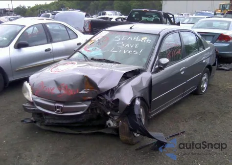 2004 Honda Civic Hybrid из США, поврежденный, VIN JHMES96684S009926